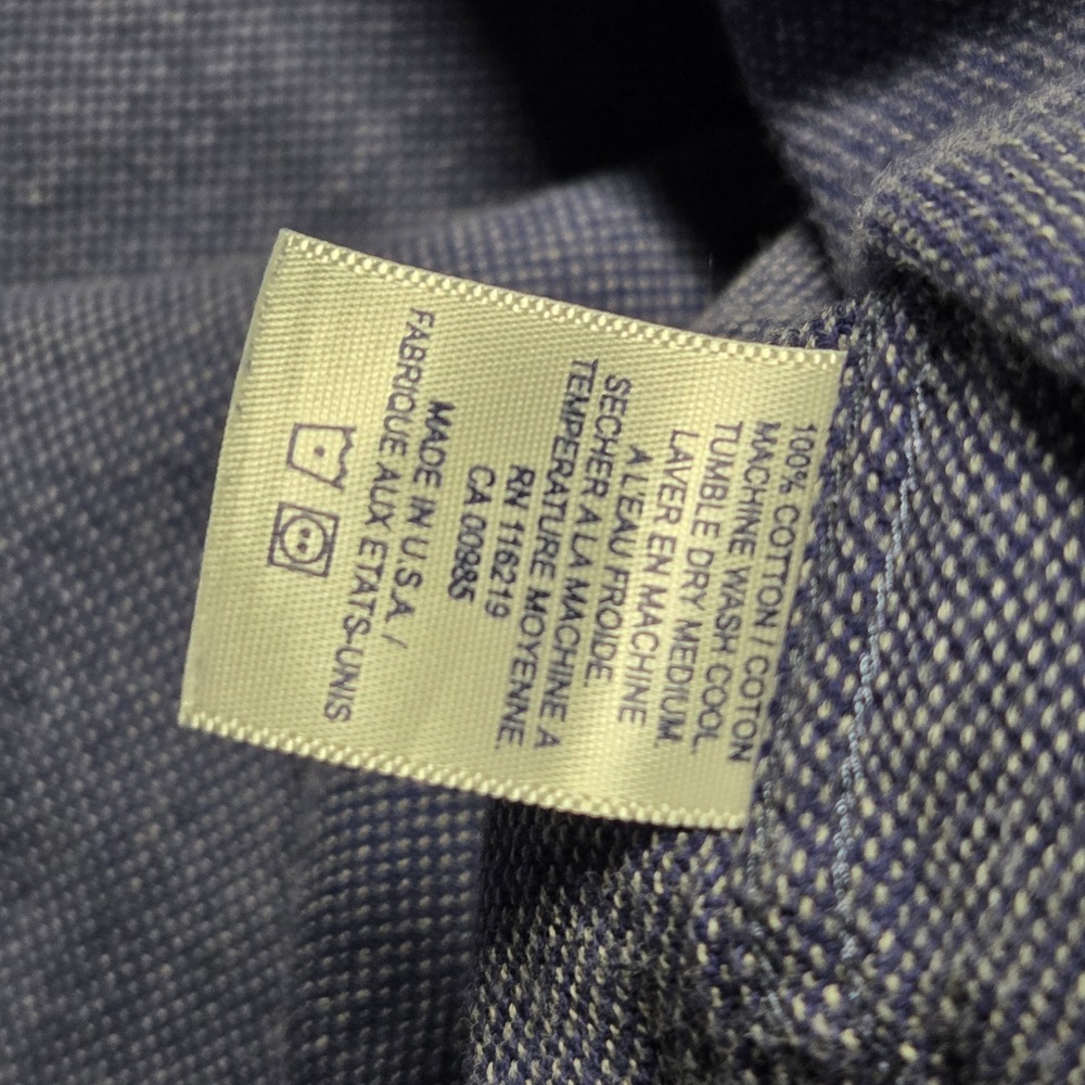 Steven Alan Shirt Mens L Made in USA Blue Oxford Textured Cotton Button Up - Picture 11 of 15